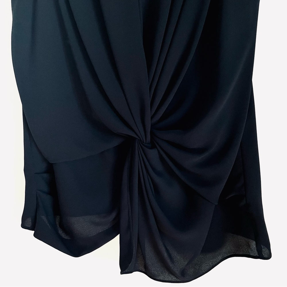 Cinq a Sept Abby Sleeveless Knot Front Blouse Top Tank In Navy Blue Size M EUC - Picture 10 of 13